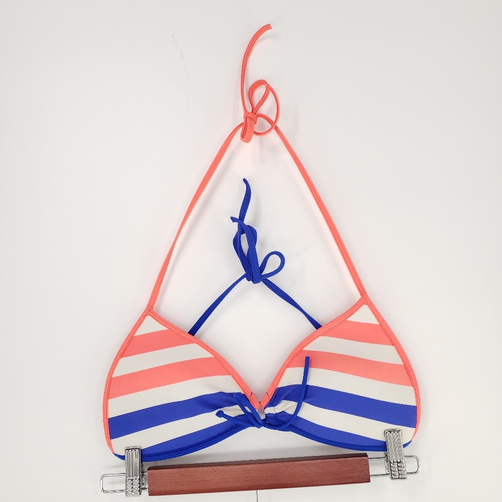Body Glove Pink Stripe Top Blue Strip Bottom Bikini Top Size Medium